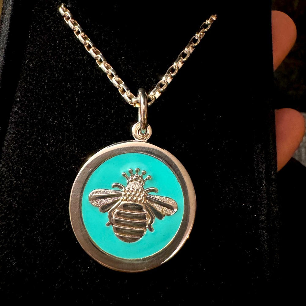Brand new never worn sterling silver LOLA necklace and bee pendant